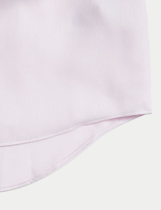 Makkelijk strijkbaar, puur katoenen overhemd met slanke pasvorm en structuur