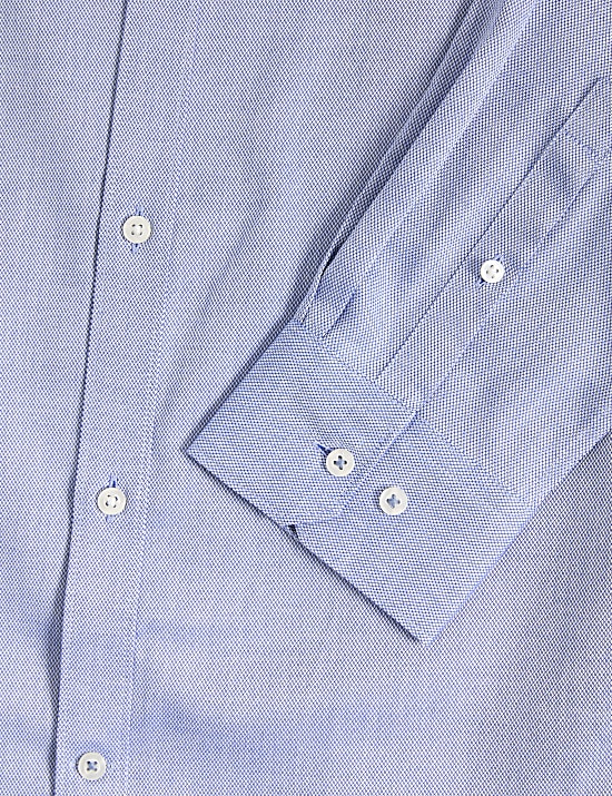 Πουκάμισο με ανάγλυφη υφή σε στενή γραμμή για εύκολο σιδέρωμα από 100% βαμβάκι