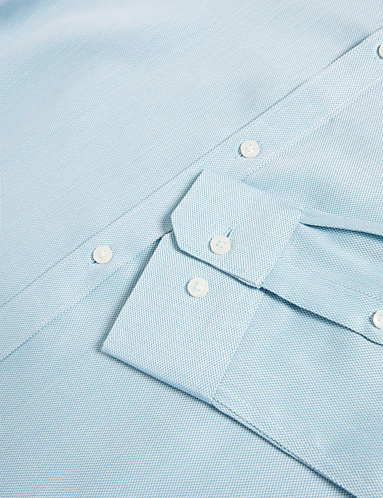 Slim Fit Easy Iron Pure Cotton Textured Shirt