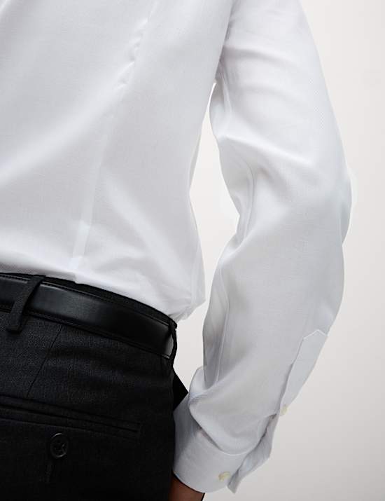 Slim Fit Easy Iron Pure Cotton Textured Shirt