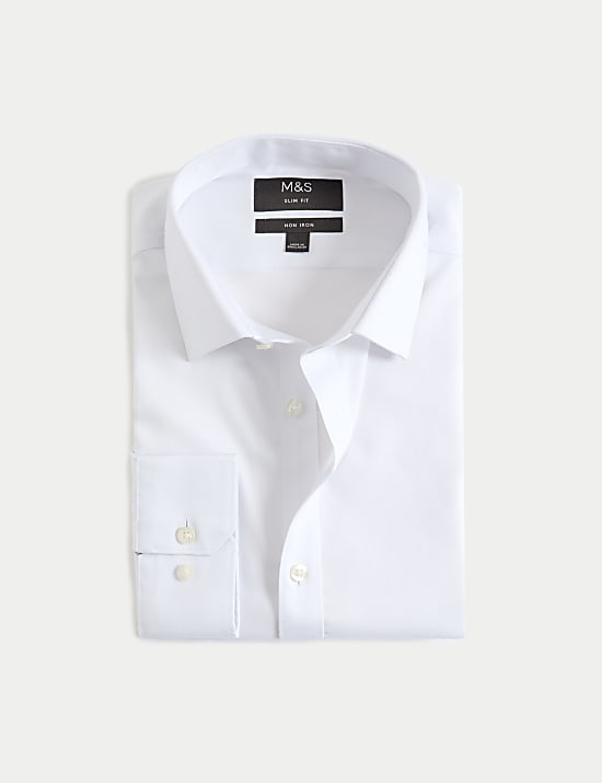 Slim Fit Easy Iron Pure Cotton Textured Shirt