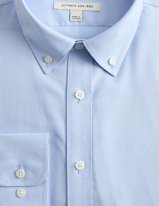 Ultieme, strijkvrije slim-fit overhemd van zuiver katoen