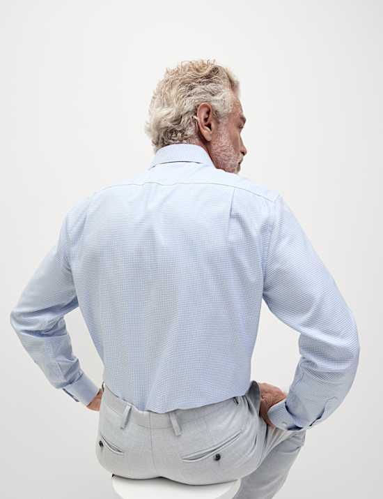 Ultieme, strijkvrije regular-fit overhemd met structuur