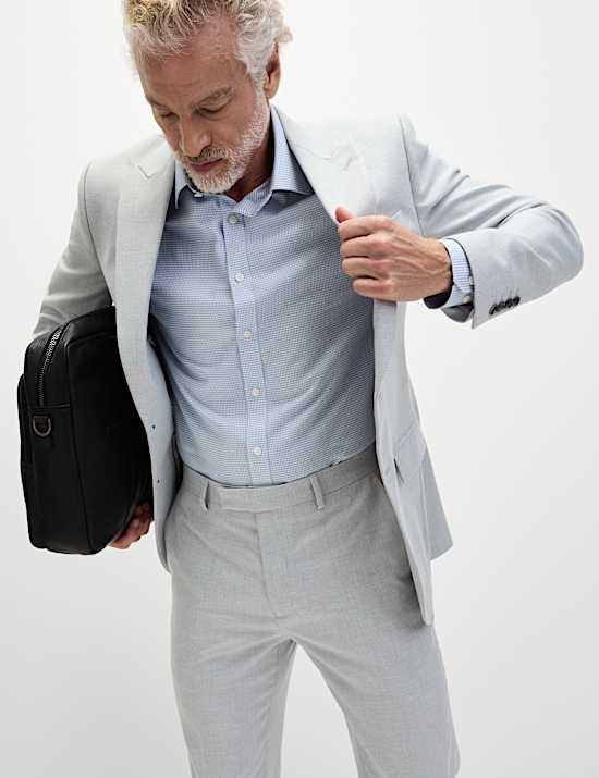 Ultieme, strijkvrije regular-fit overhemd met structuur