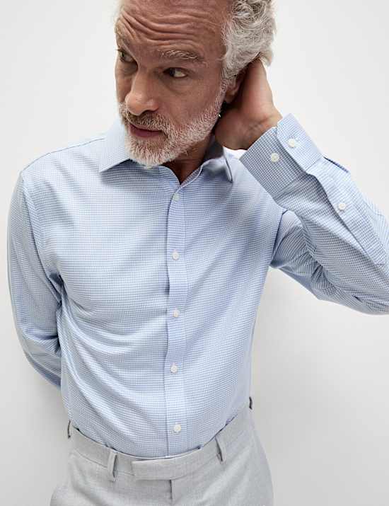 Ultieme, strijkvrije regular-fit overhemd met structuur