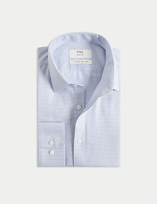 Slim Fit Ultimate Non Iron Cotton Textured Shirt