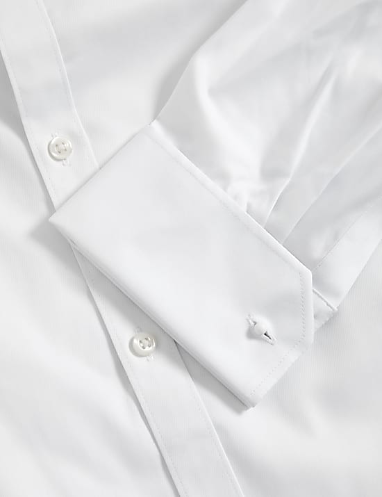 Slim Fit Pure Cotton Double Cuff Shirt