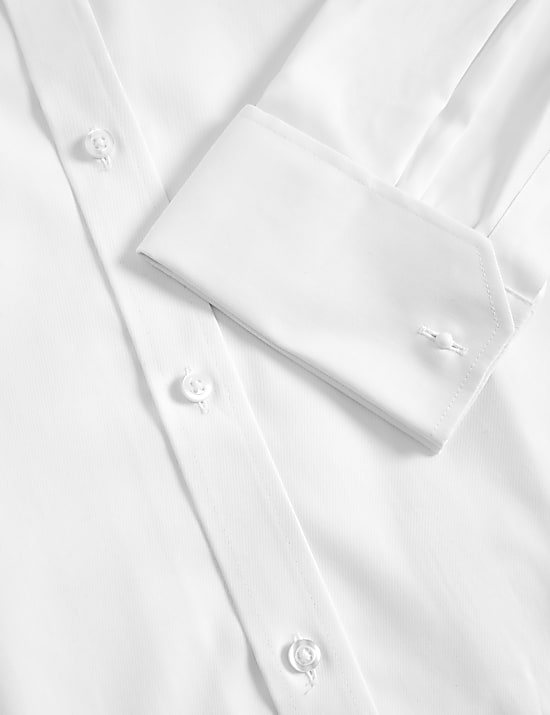 Regular Fit Pure Cotton Double Cuff Twill Shirt