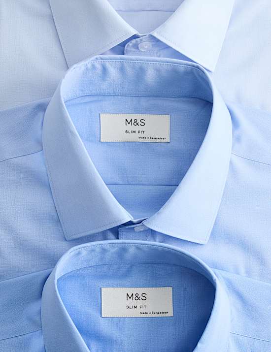 3 Pack Slim Fit Easy Iron Short Sleeve Shirts