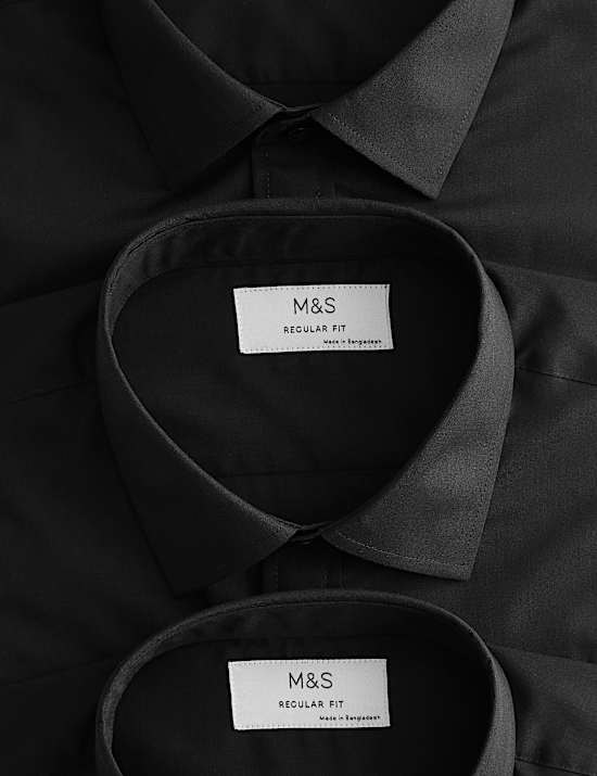 3 Pack Regular Fit Easy Iron Short Sleeve Shirts