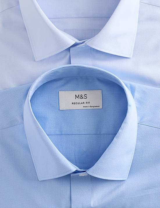 2 Pack Regular Fit Easy Iron Shirts