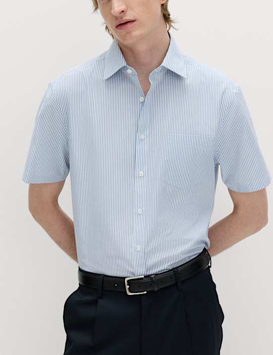 2 Pack Regular Fit Easy Iron Cotton Blend Shirts