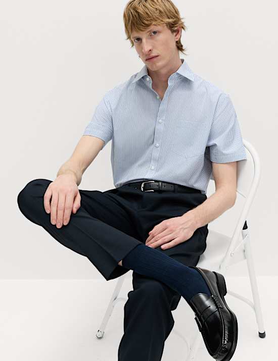 2 Pack Regular Fit Easy Iron Cotton Blend Shirts