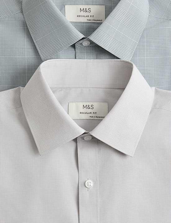 2pk Regular Fit Easy Iron Check Shirts