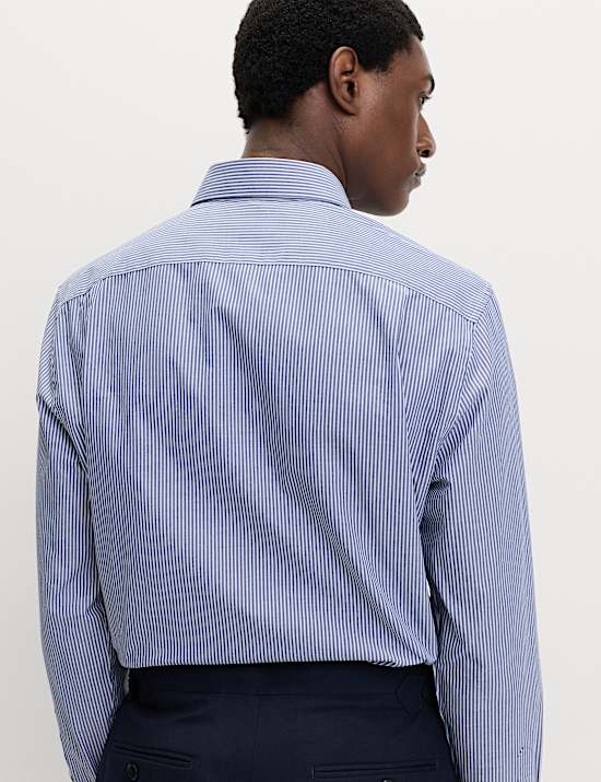 2er Pack Bügelleichte Hemden aus Baumwollmischgewebe in Regular Fit mit Streifenmuster