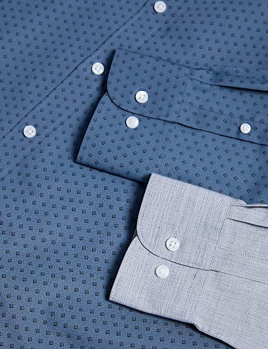 2pk Regular Fit Easy Iron Printed Shirts