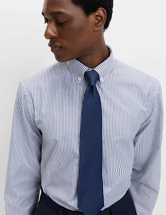 2pk Easy Iron Regular Fit Striped Long Sleeve Shirts