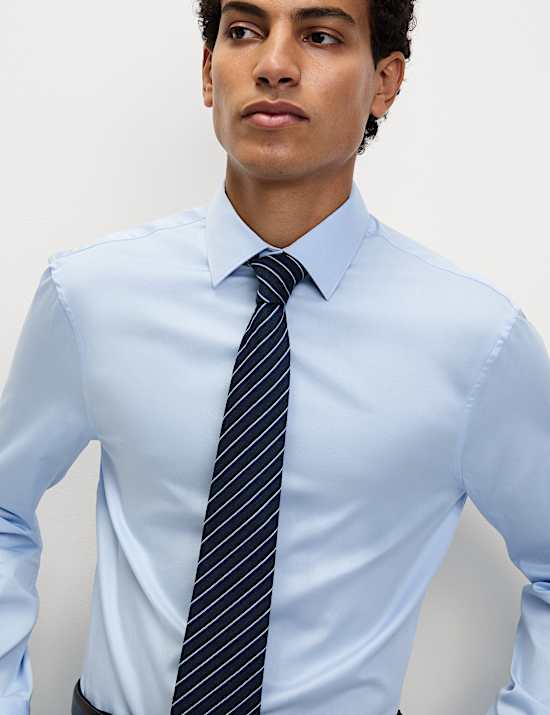 Chemise coupe standard 100 % coton extensible