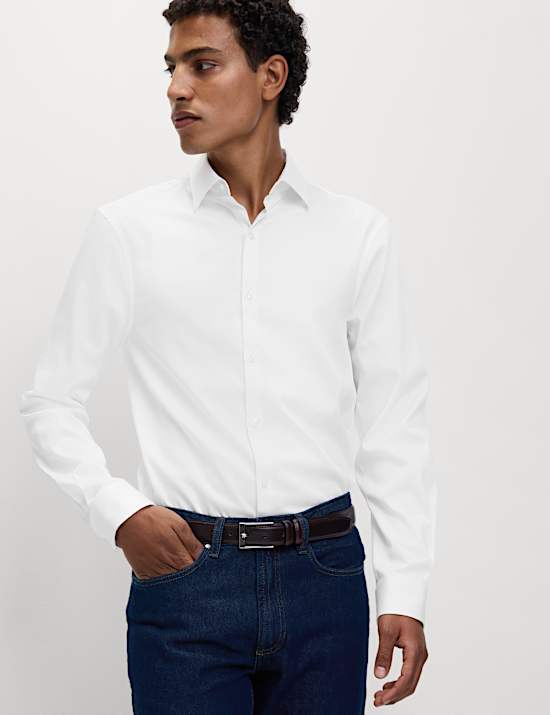 Regular Fit Pure Cotton Stretch Shirt