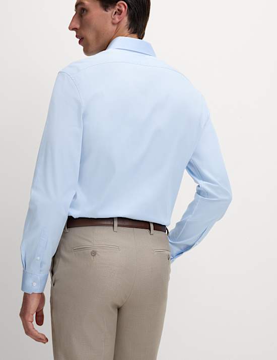 Chemise extensible coupe cintrée 100 % coton à rayures repassage facile