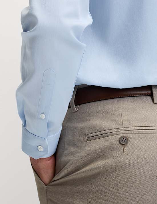 Chemise extensible coupe cintrée 100 % coton à rayures repassage facile