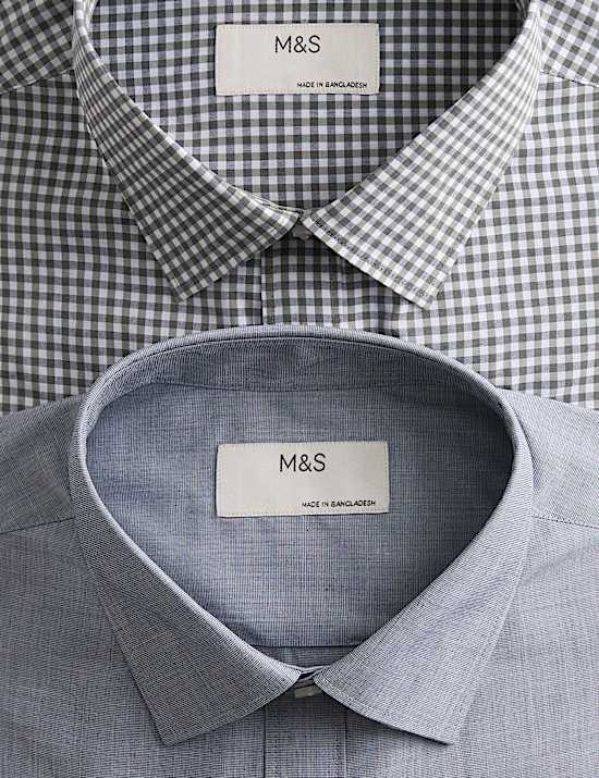 2pk Regular Fit Easy Iron Check Shirts