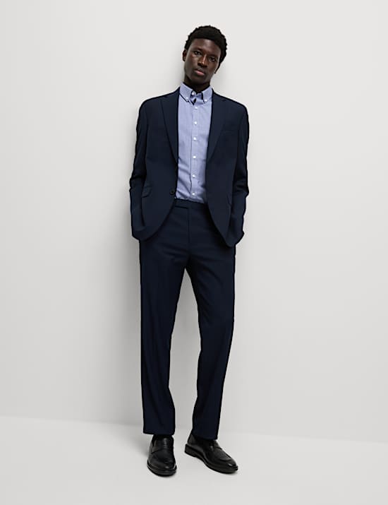 Set van 2 makkelijk te strijken, geruite overhemden met normale pasvorm