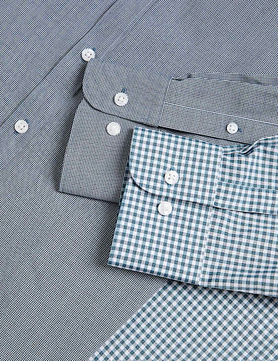 2 Pack Regular Fit Easy Iron Check Shirts
