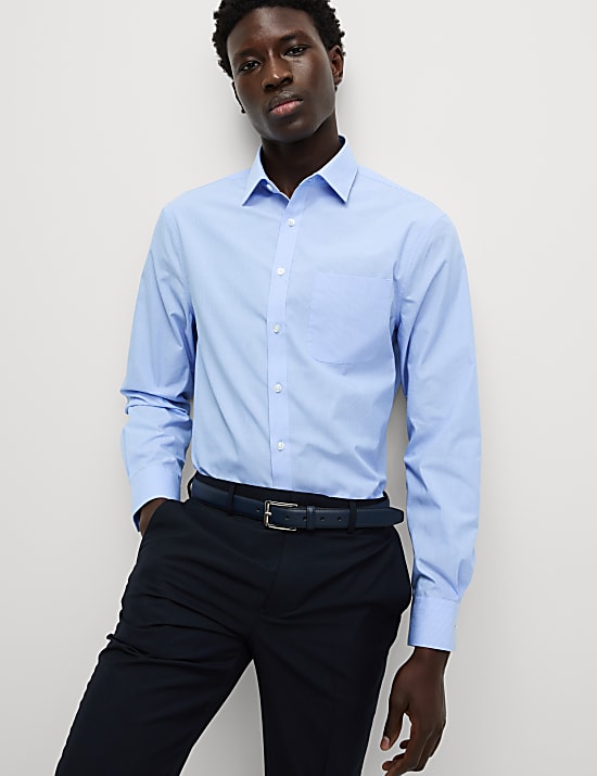 2pk Regular Fit Easy Iron Striped Shirts