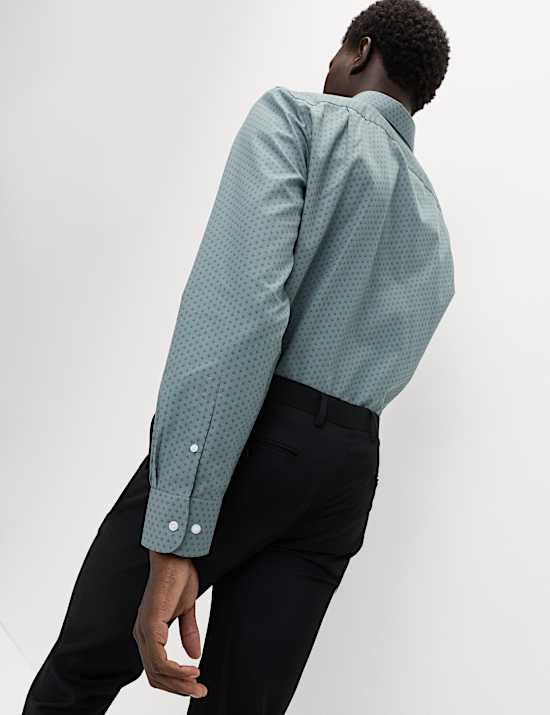 Regular Fit Cotton Blend Printed Shirt