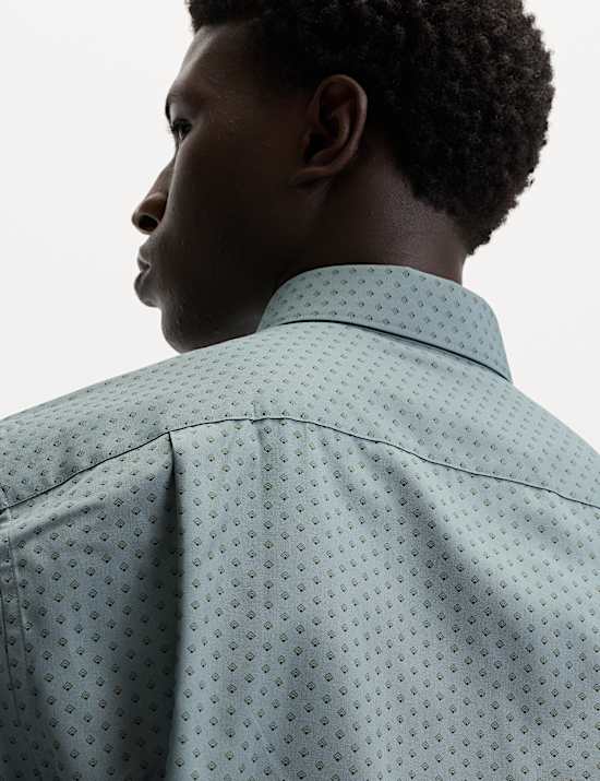 Regular Fit Cotton Blend Printed Shirt