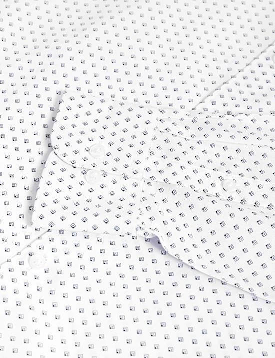 Regular Fit Cotton Blend Printed Shirt