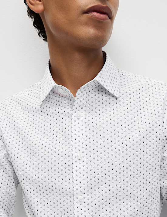 Regular Fit Cotton Blend Printed Shirt