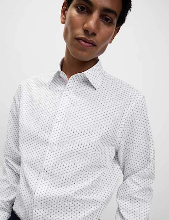 Regular Fit Cotton Blend Printed Shirt