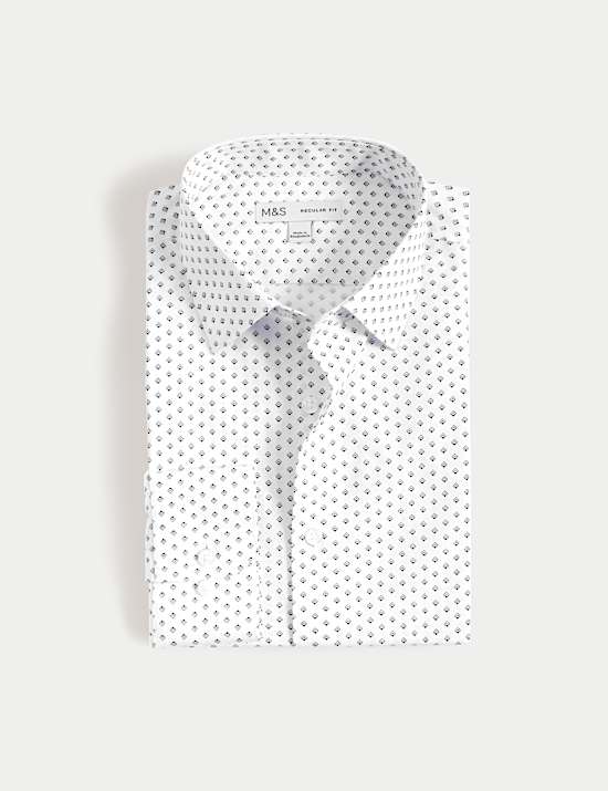 Regular Fit Cotton Blend Printed Shirt