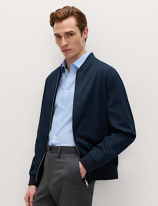 Lot de 2 chemises en coton m&eacute;lang&eacute; coupe standard, repassage facile