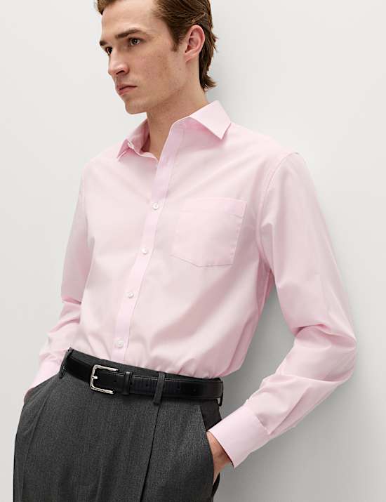 2 Pack Regular Fit Easy Iron Cotton Blend Shirts