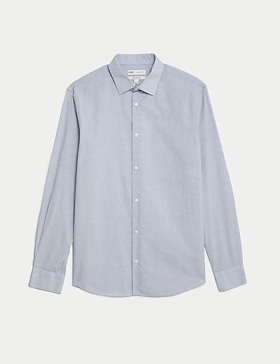 Regular Fit Pure Cotton Textured Shirt