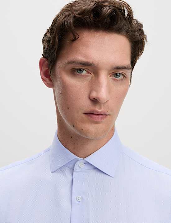 Chemise coupe standard en coton mélangé sans repassage