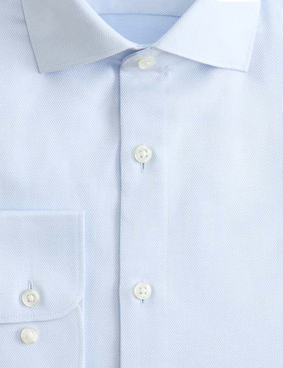 חולצה מתערובת כותנה ללא גיהוץ בגזרה ישרה