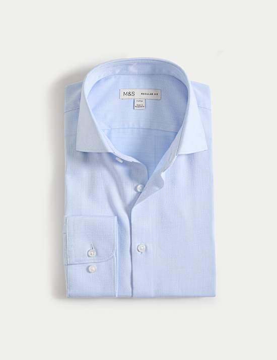 Chemise coupe standard en coton mélangé sans repassage