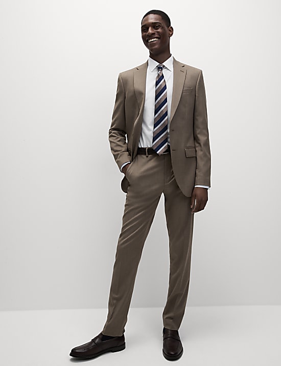 Chemise en coton mélangé coupe cintrée, repassage facile