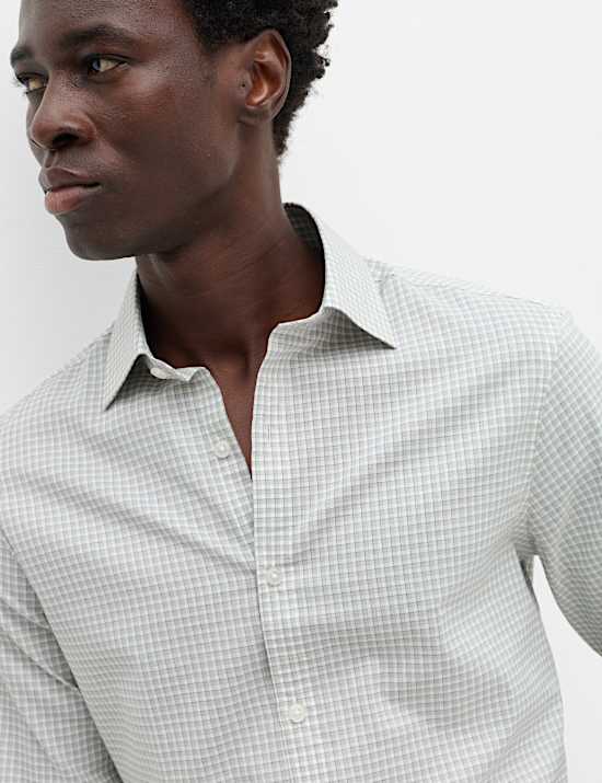 Regular Fit Pure Cotton Check Shirt
