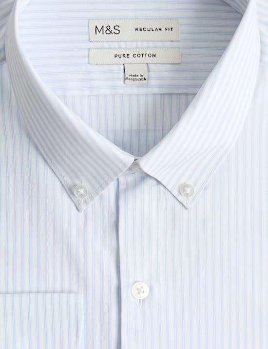 Regular Fit Pure Cotton Striped Shirt