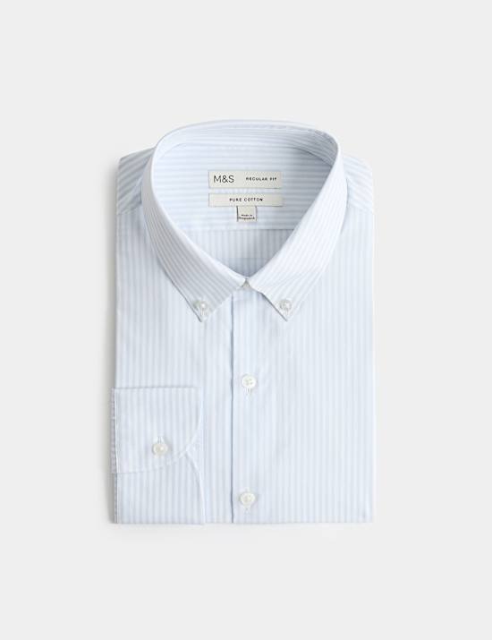 Regular Fit Pure Cotton Striped Shirt