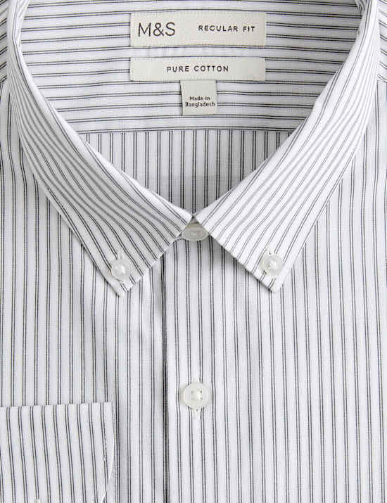 Chemise coupe standard 100 % coton &agrave; rayures