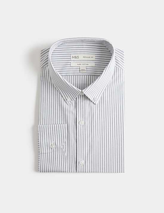 Chemise coupe standard 100 % coton &agrave; rayures