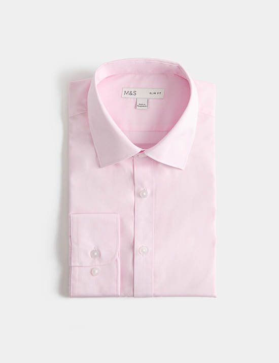 Łatwa w prasowaniu koszula o kroju slim fit z mieszanki bawełny