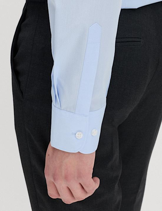 Slim Fit Easy Iron Cotton Blend Shirt
