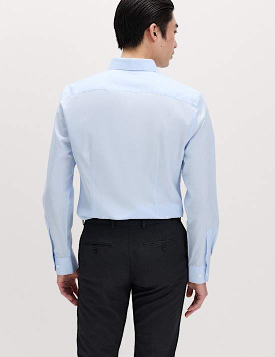 Slim Fit Easy Iron Cotton Blend Shirt